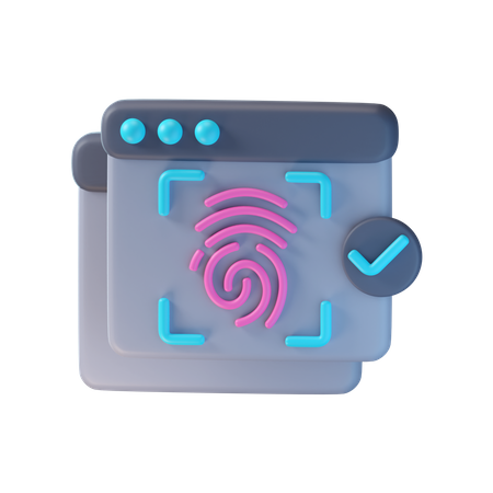 Fingerprint Authentication 3D Icon