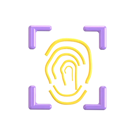 Fingerprint Authentication 3 D Illustration Good For Cyber Security Design 3D Icon