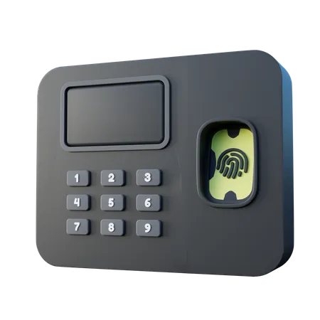 Fingerprint Biometric Attendance  3D Icon