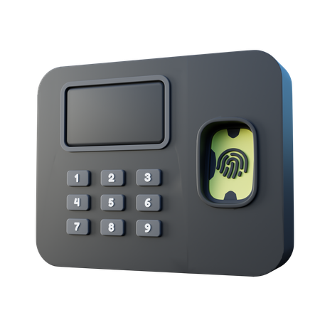 Fingerprint Biometric Attendance  3D Icon