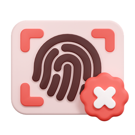 Fingerprint denied  3D Icon