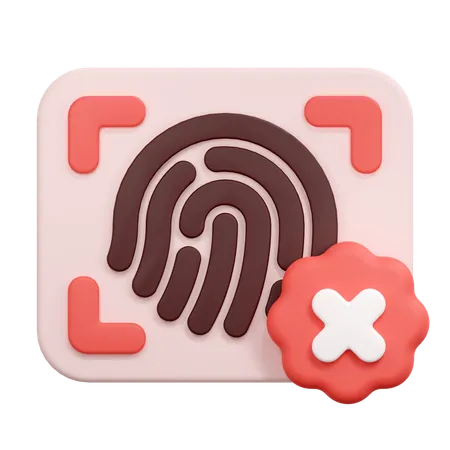 Fingerprint denied  3D Icon