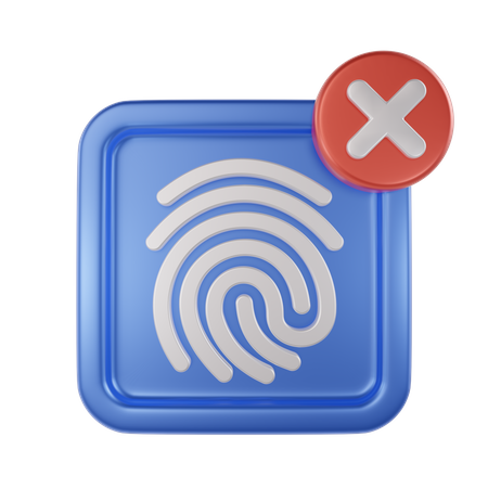 Fingerprint Denied  3D Icon