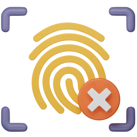 Fingerprint Denied  3D Icon