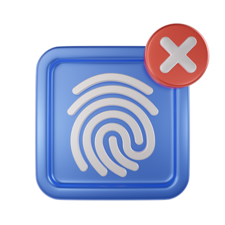 Fingerprint Denied  3D Icon