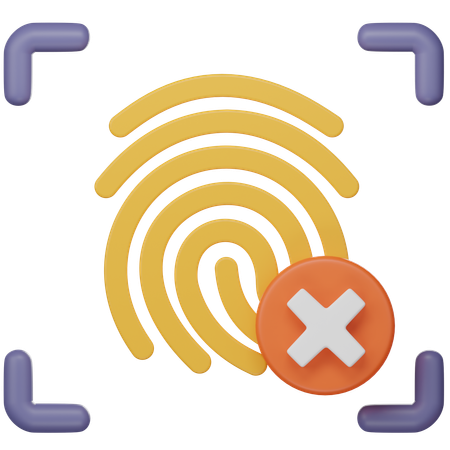 Fingerprint Denied  3D Icon
