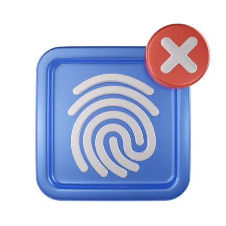 Fingerprint Denied  3D Icon