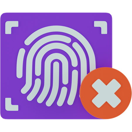 Fingerprint Deniend  3D Icon