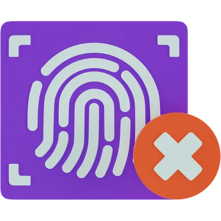 Fingerprint Deniend  3D Icon