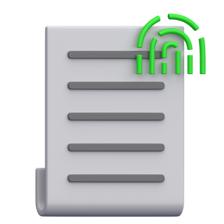 Fingerprint Document  3D Icon