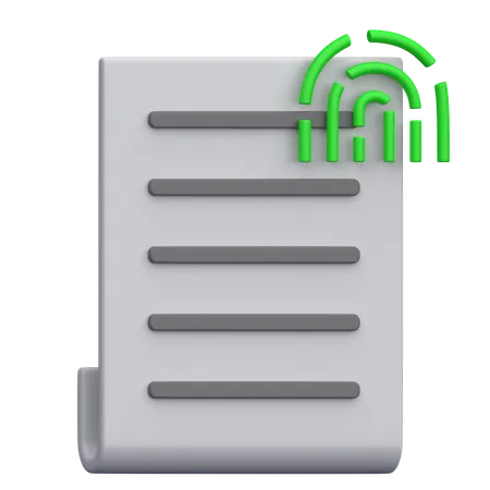 Fingerprint Document  3D Icon