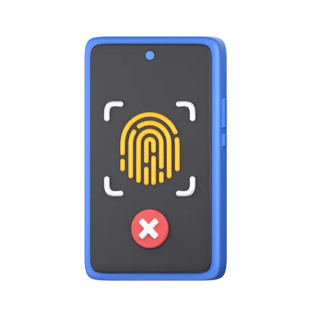 Fingerprint Failed 3 D Icon Perfect For Cyber Security Theme 3D Icon