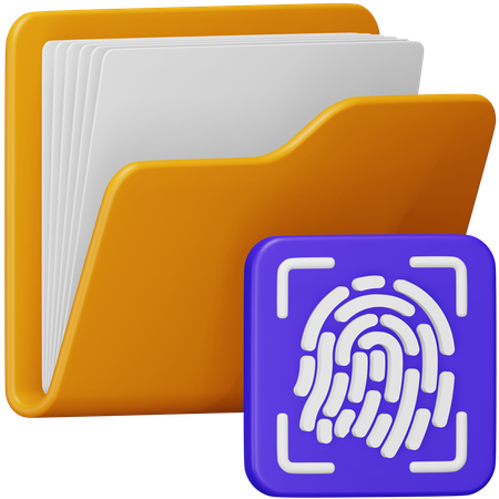 Fingerprint Folder  3D Icon