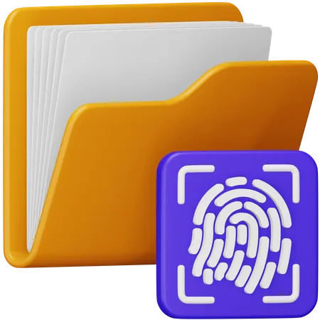 Fingerprint Folder  3D Icon