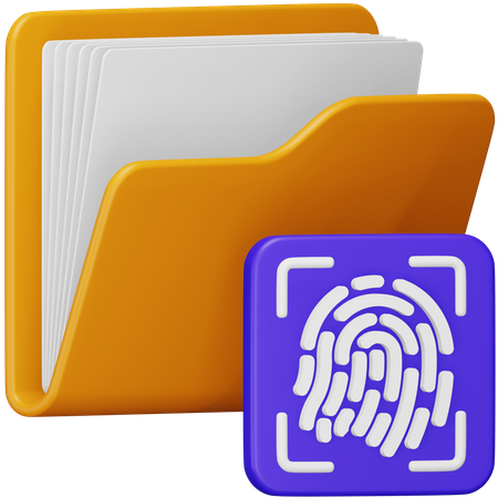 Fingerprint Folder  3D Icon