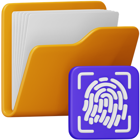 Fingerprint Folder 3D Icon