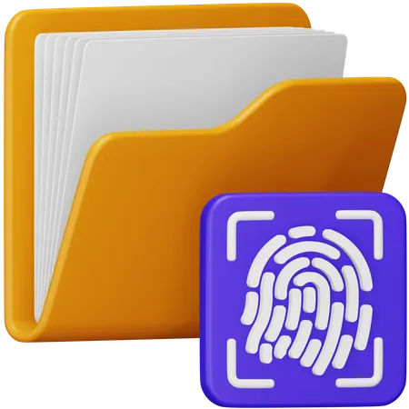 Fingerprint Folder 3D Icon