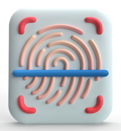 指紋認証  3D Icon