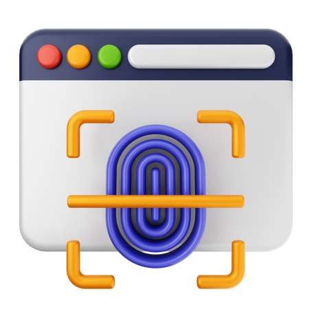 Fingerprint Internet Security  3D Icon