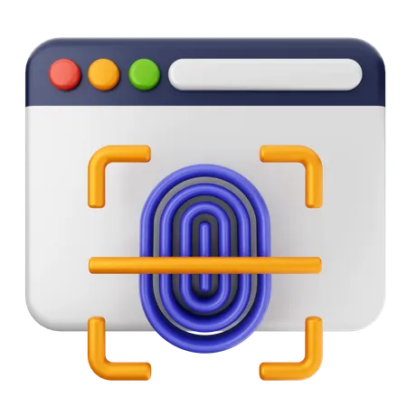 Fingerprint Internet Security  3D Icon