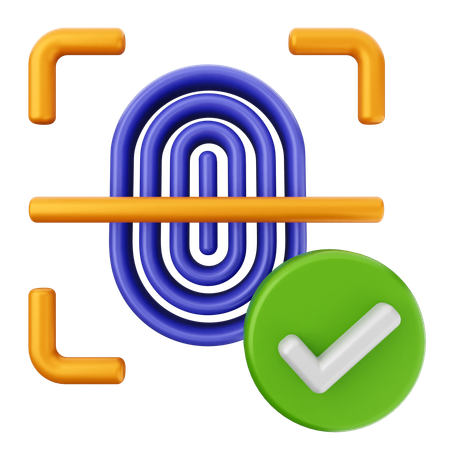 Fingerprint Internet Security  3D Icon