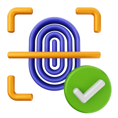 Fingerprint Internet Security  3D Icon