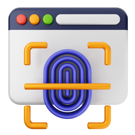 Fingerprint Internet Security  3D Icon