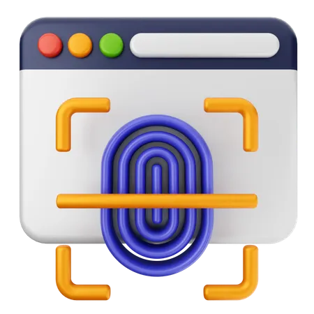 Fingerprint Internet Security  3D Icon