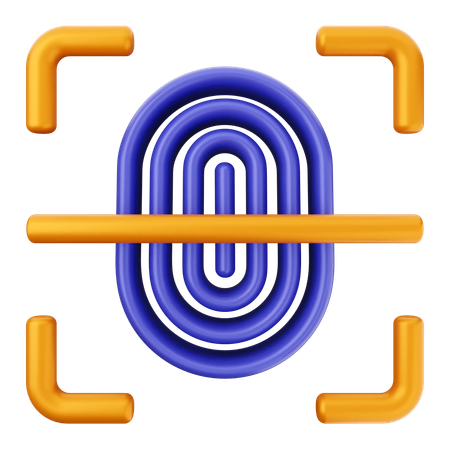 Fingerprint Internet Security  3D Icon