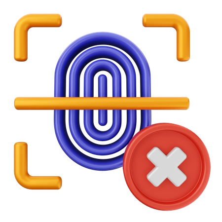 Fingerprint Internet Security  3D Icon