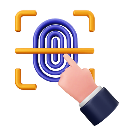 Fingerprint Internet Security  3D Icon