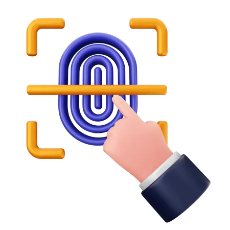 Fingerprint Internet Security  3D Icon