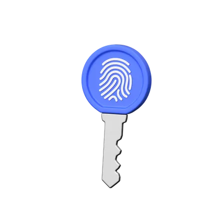 Fingerprint Key 3 D Icon Representing Biometric Security Authentication And Access Control Symbolizing Identity Verification And Secure Data Protection 3D Icon