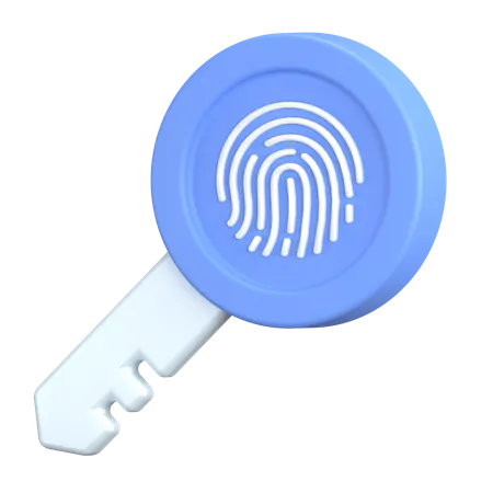 Symbol Of Protection Through Fingerprint ID Key 3D Icon