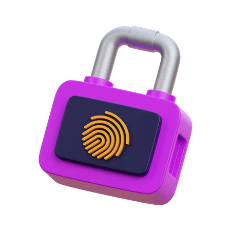 Fingerprint Lock 3 D Render Icon Illustration 3D Icon