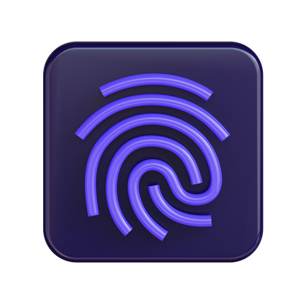 Fingerprint Lock 3D Illustration