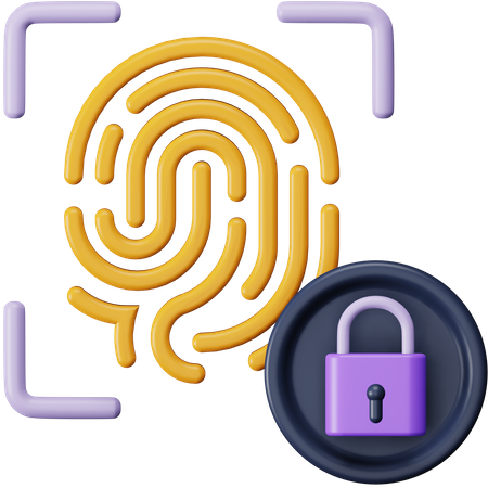 Fingerprint Lock  3D Icon