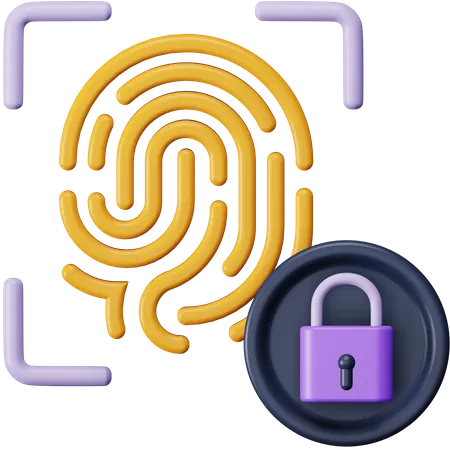 Fingerprint Lock  3D Icon