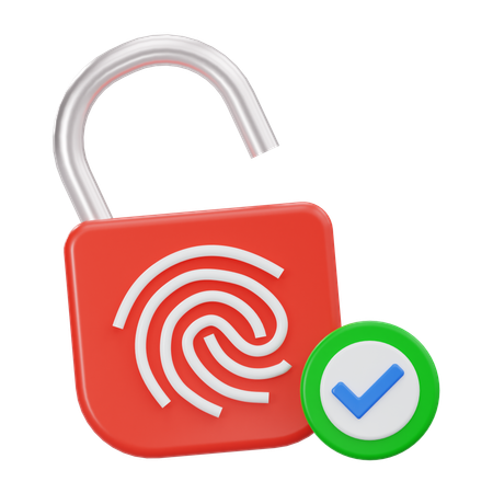 Fingerprint Lock  3D Icon