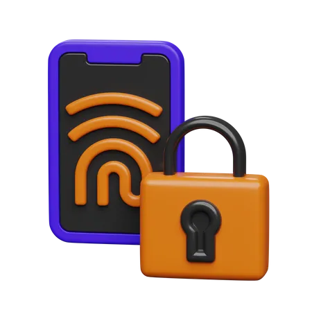 Fingerprint Lock  3D Icon