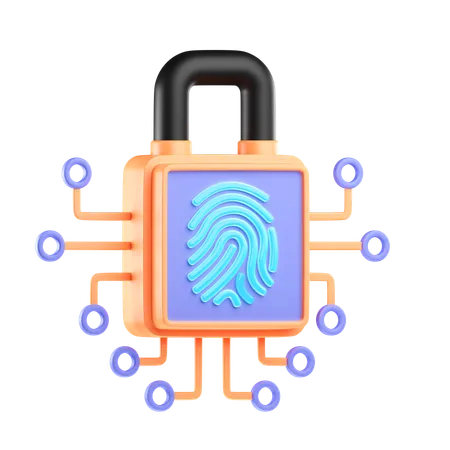 Fingerprint Lock  3D Icon