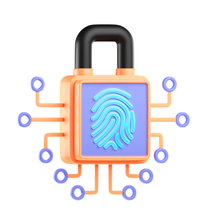 Fingerprint Lock  3D Icon