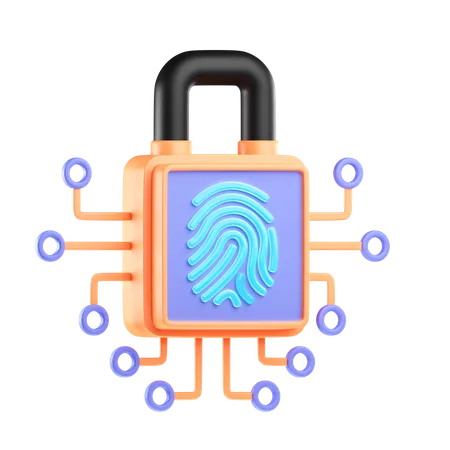 Fingerprint Lock  3D Icon