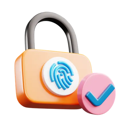 Fingerprint Lock  3D Icon