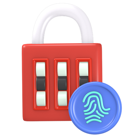 Fingerprint Lock  3D Icon