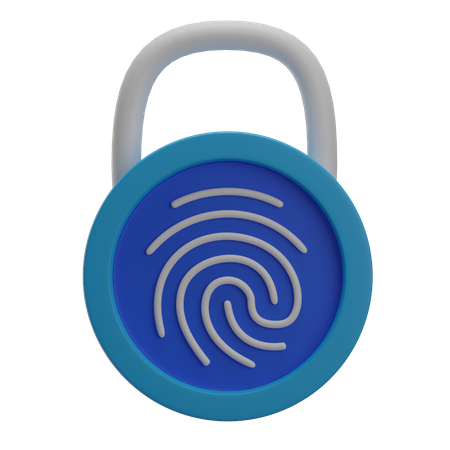 Fingerprint Lock  3D Illustration