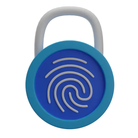 Fingerprint Lock  3D Illustration