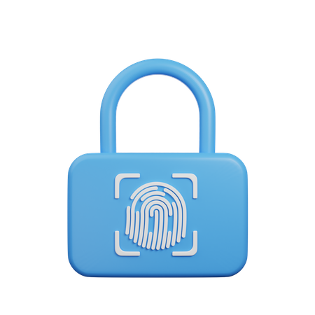 Fingerprint Lock  3D Illustration