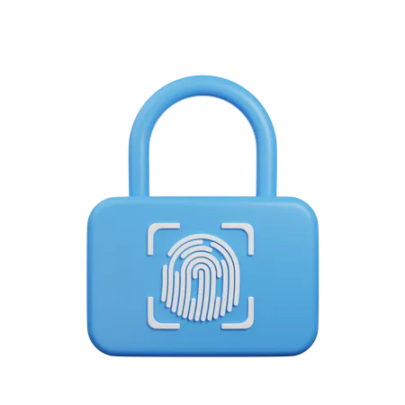 Fingerprint Lock  3D Illustration