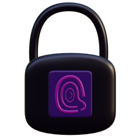 Fingerprint Lock  3D Illustration